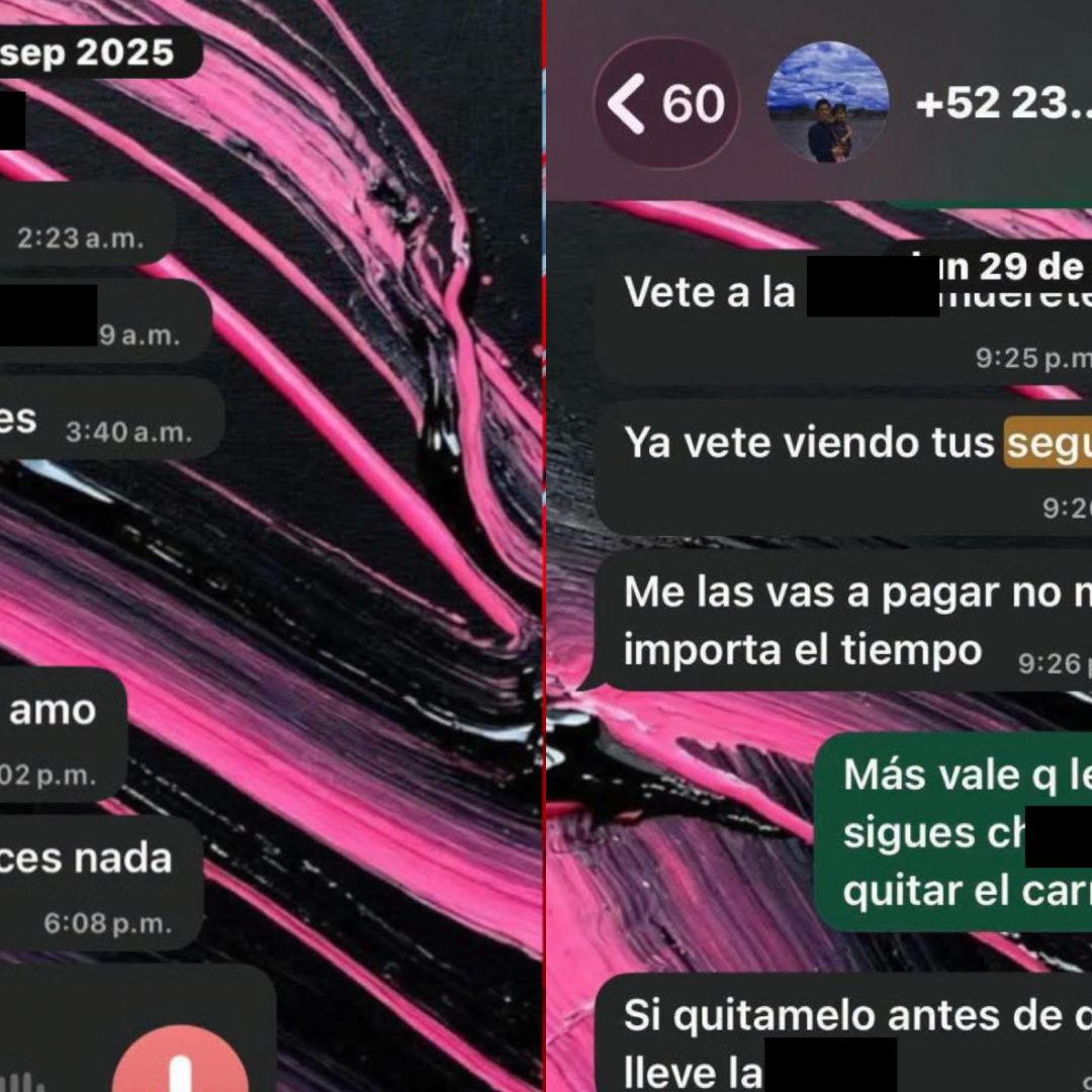 Capturas de amenazas contra mujer agredida en el Parque Juárez de Tehuacán, Puebla