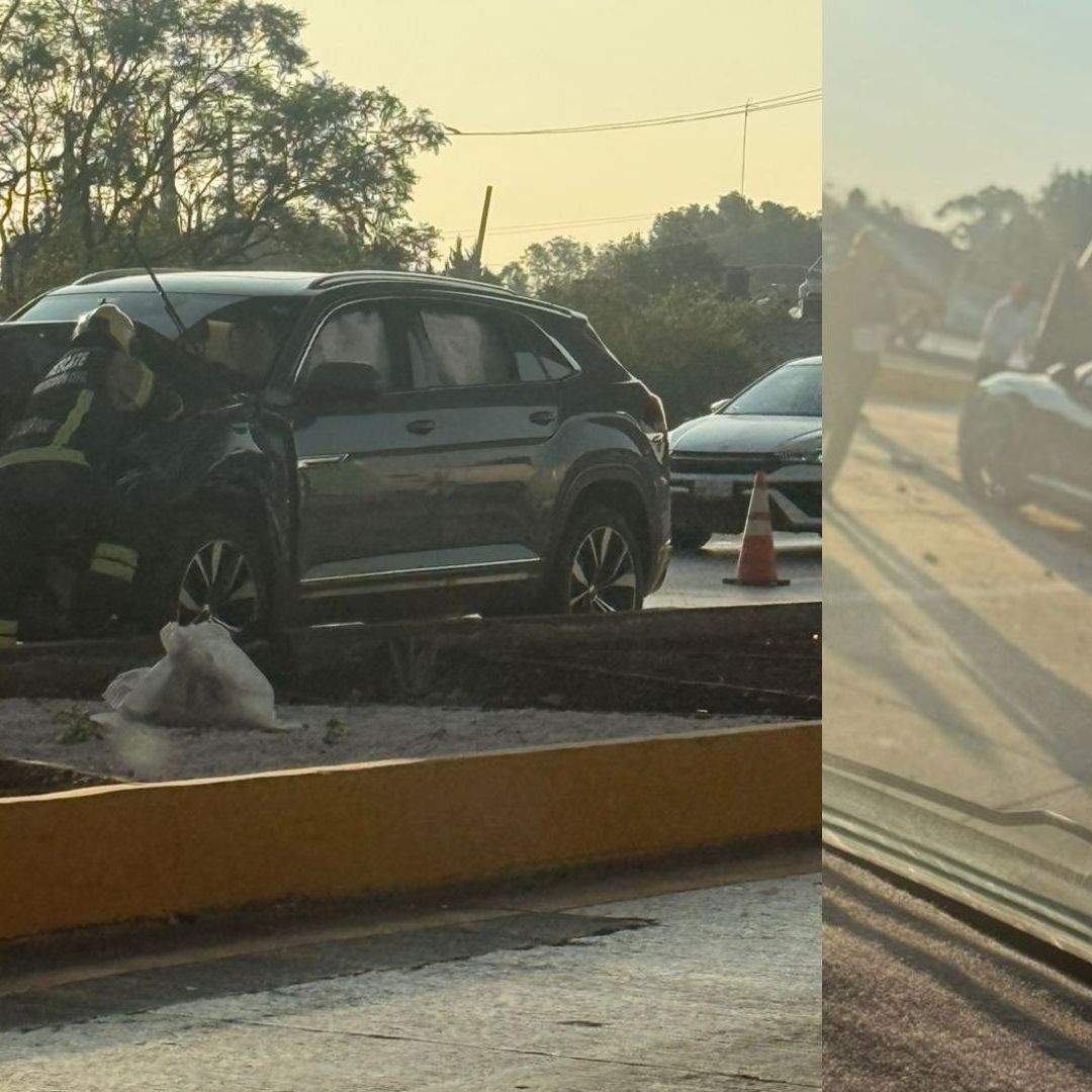 La camioneta impactó por alcance el auto tipo sedán.