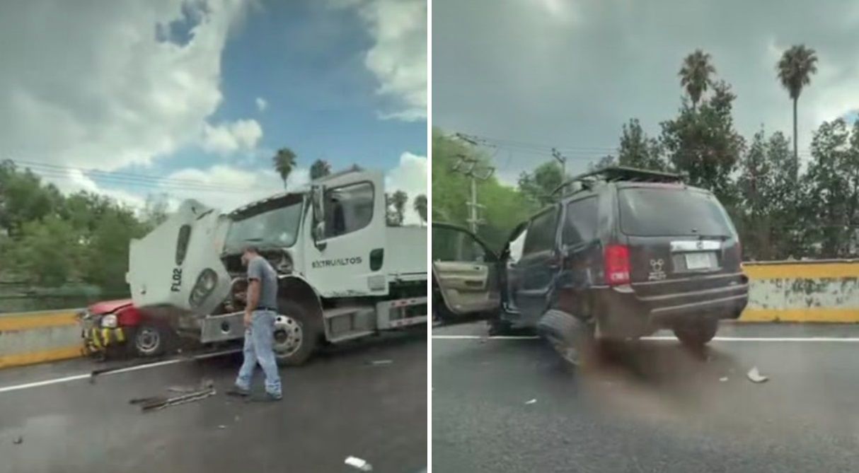 Choque Múltiple en la México-Toluca: Camión Impacta Vehículos y se Estrellan en Muro