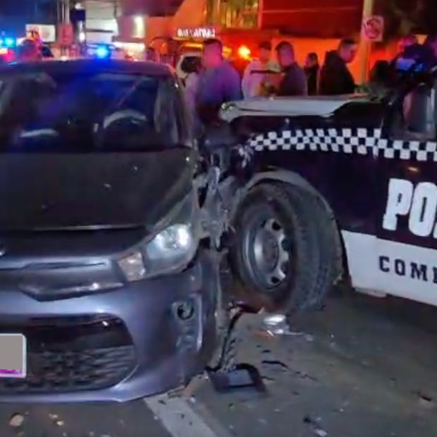 Accidente Choque Patrulla Cuatro Vehículos Tres Lesionados Carretera Tlaxcala Chiautempan