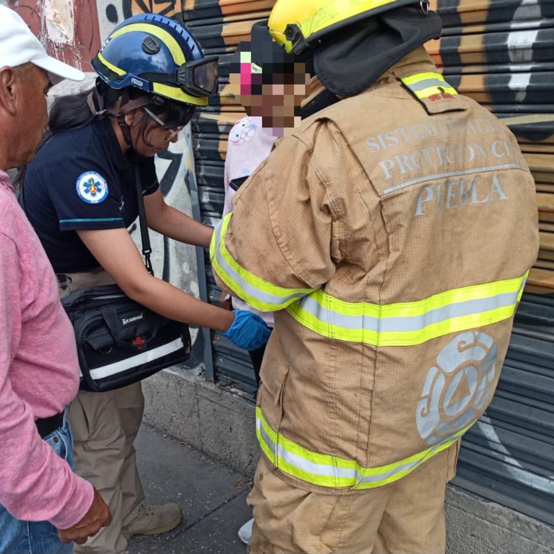 Accidente Choque Unidad Transporte Público Vehículo Mujer Lesionada Centro Histórico Puebla