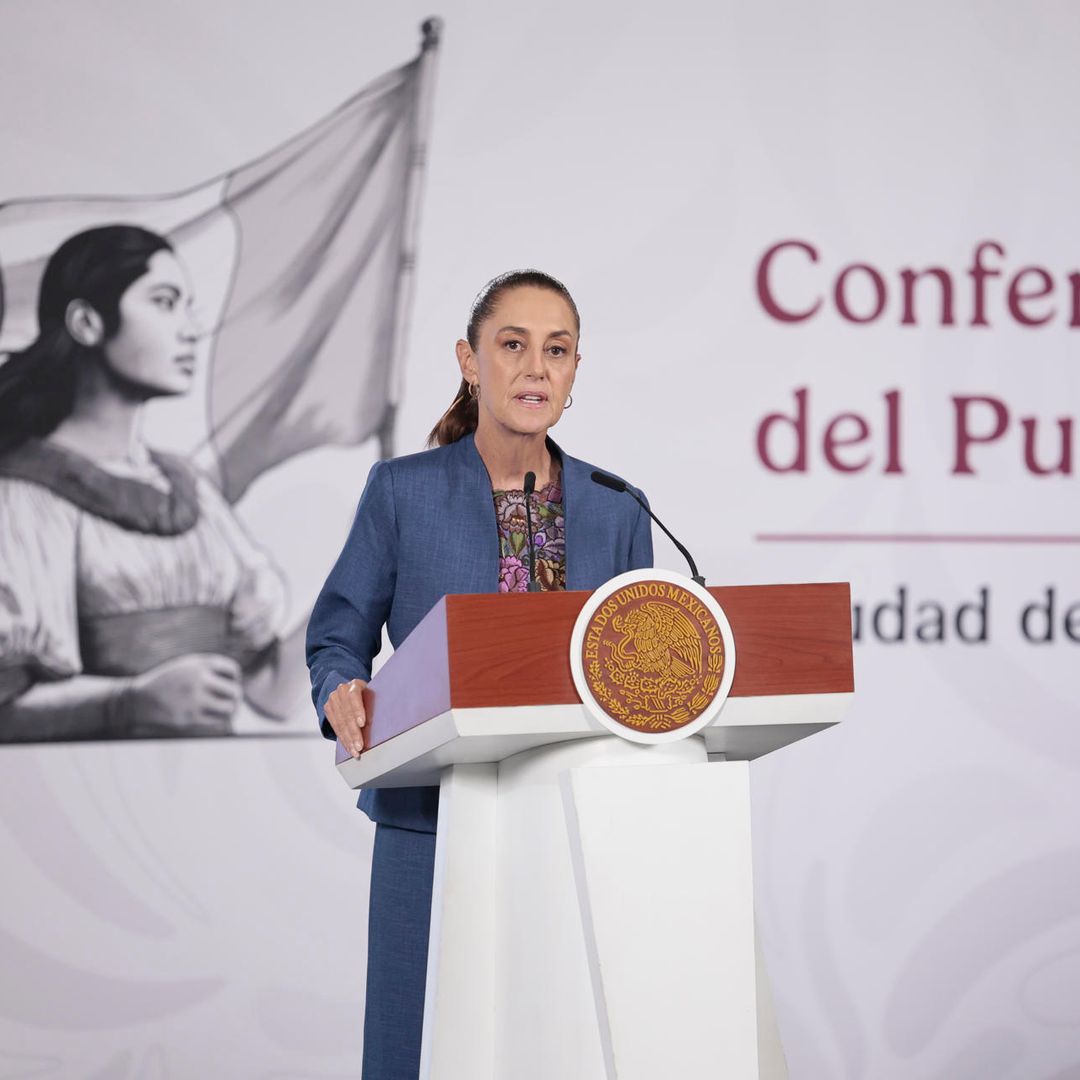 Claudia Sheinbuam en la conferencia mañanera