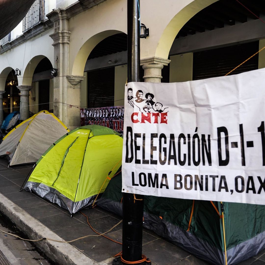 Plantón de la CNTE en el Centro de Oaxaca