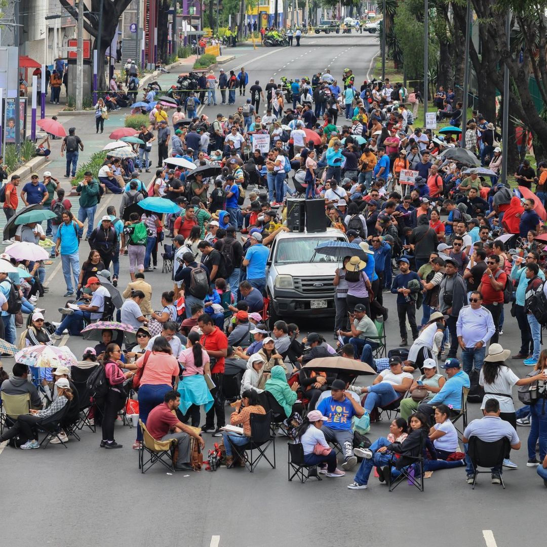 Protesta de la CNTE en Calzada de Tlalpan, CDMX
