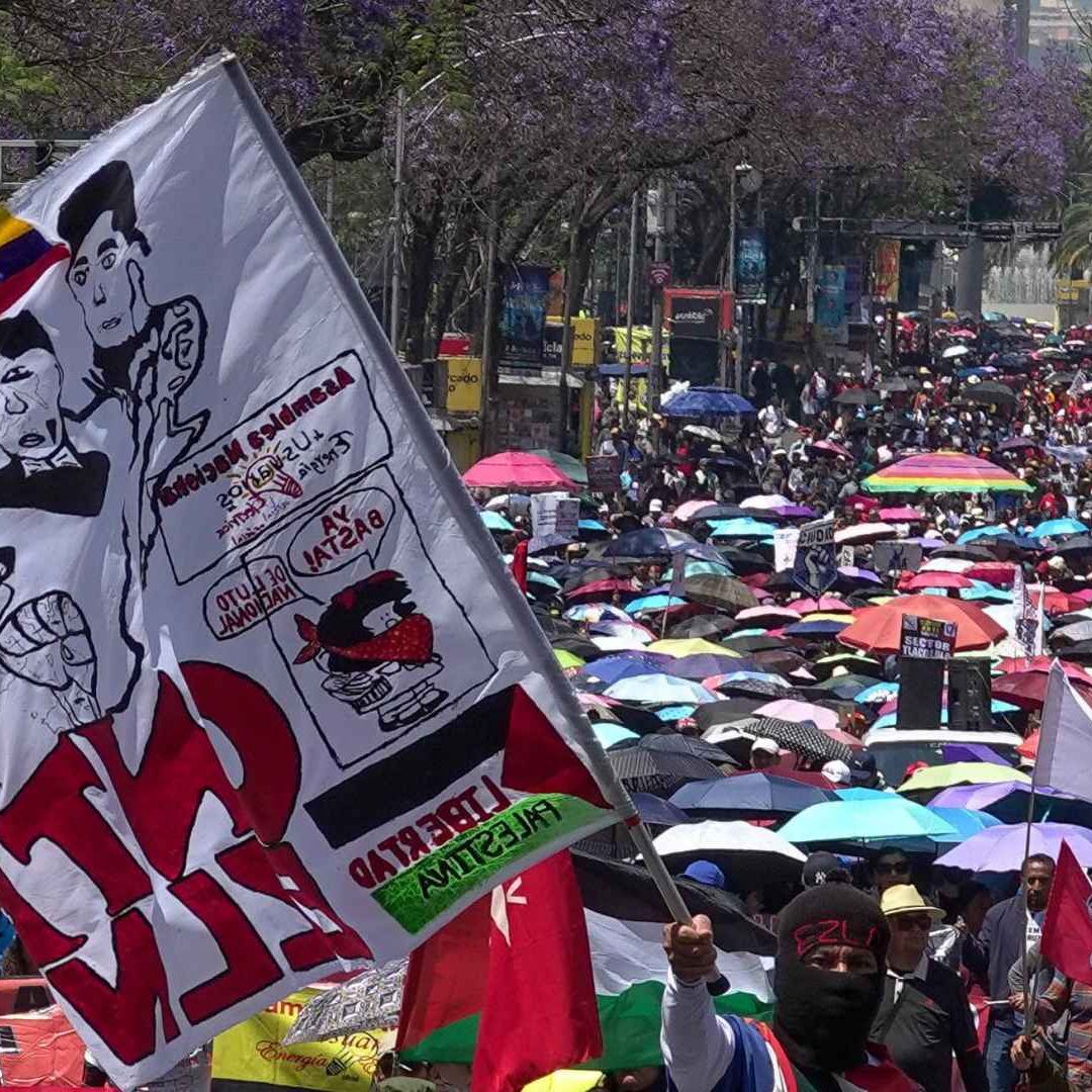 Marcha de la CNTE en el Centro de la CDMX en marzo 2026.