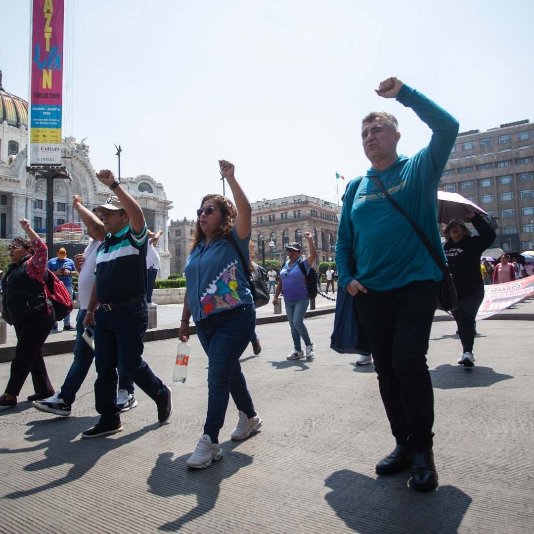 Marcha de la CNTE en el Centro de la CDMX en mayo 2026.