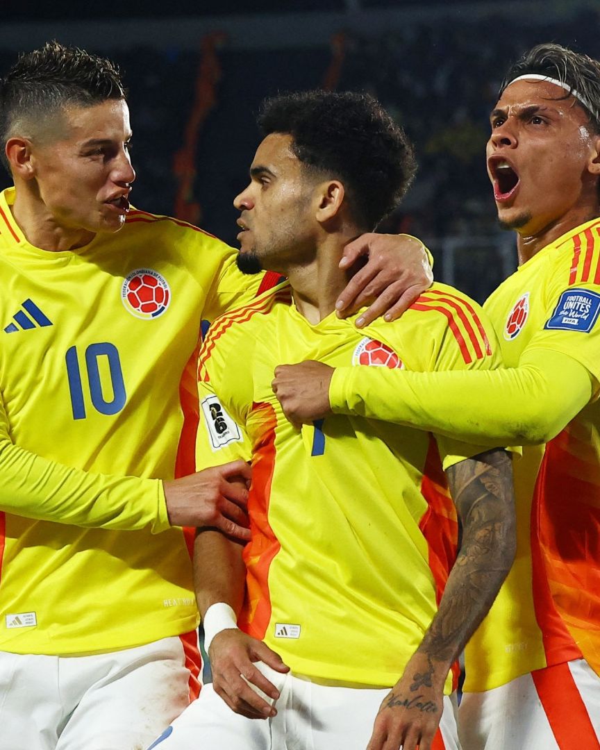 James Rodríguez, Luis Díaz y Richard Ríos son los delanteros de Colombia