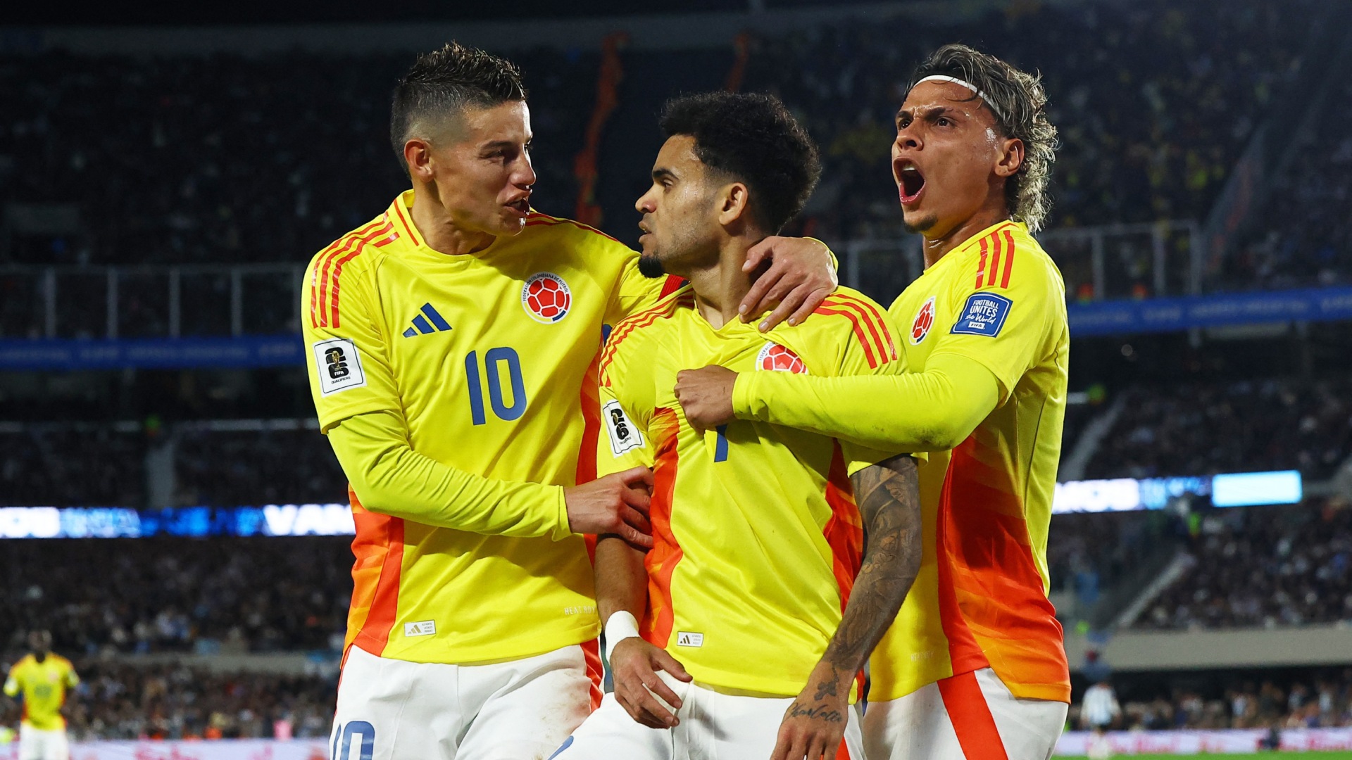 James Rodríguez, Luis Díaz y Richard Ríos son los delanteros de Colombia