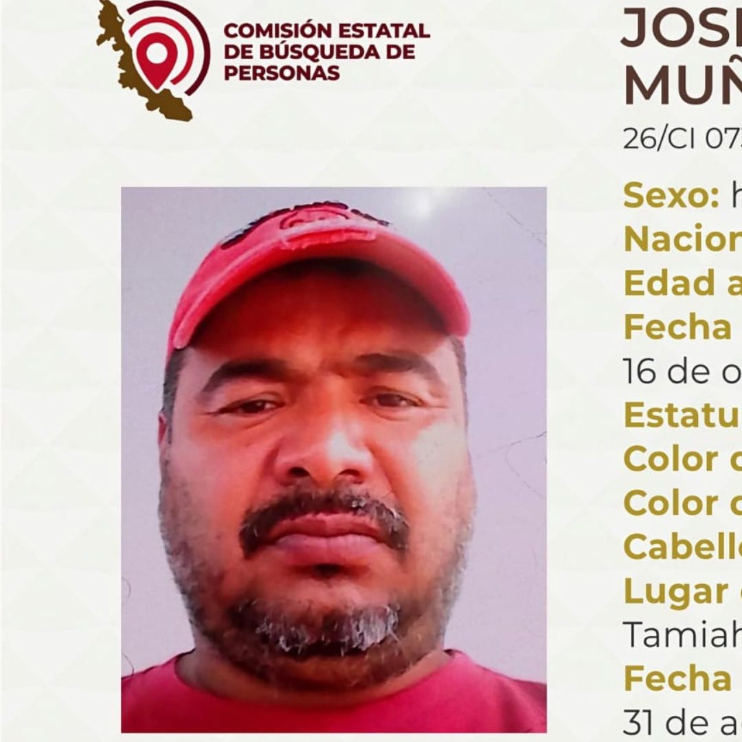 Emiten Ficha de Búsqueda para Localizar a José Luis; Desapareció en Tamiahua