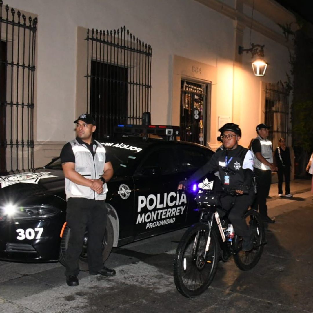 Policía de Monterrey en Barrio Antiguo