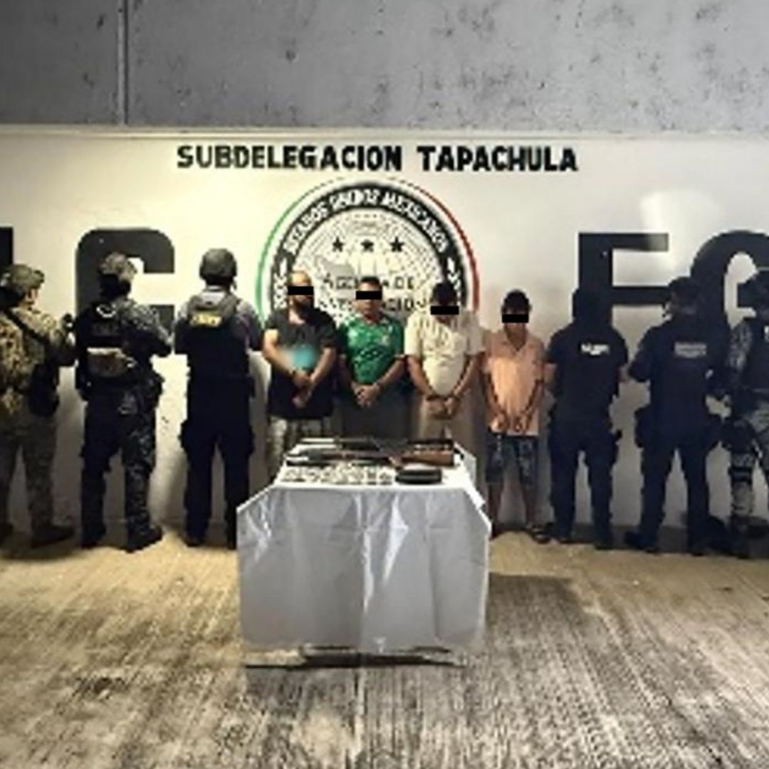 Presuntos delincuentes detenidos en Chiapas