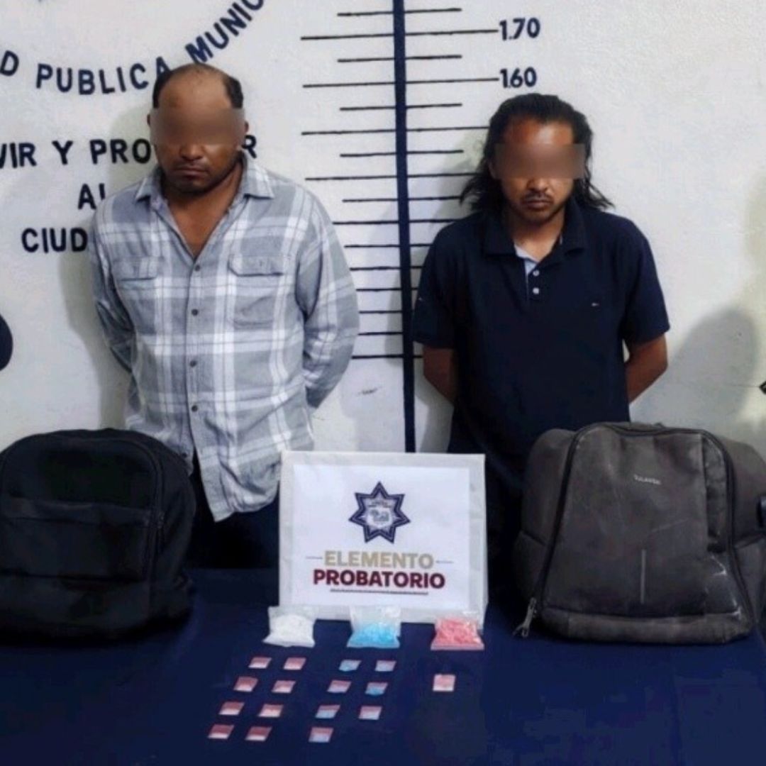Detenidos Dos Sujetos 18 Dosis Droga Cristal LSD San Matías Cocoyotla San Pedro Cholula Puebla