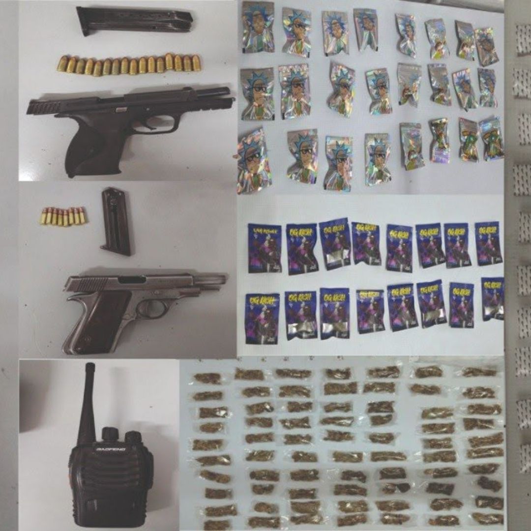 Aseguran armas y drogas durante operativo en Huixcolotla.