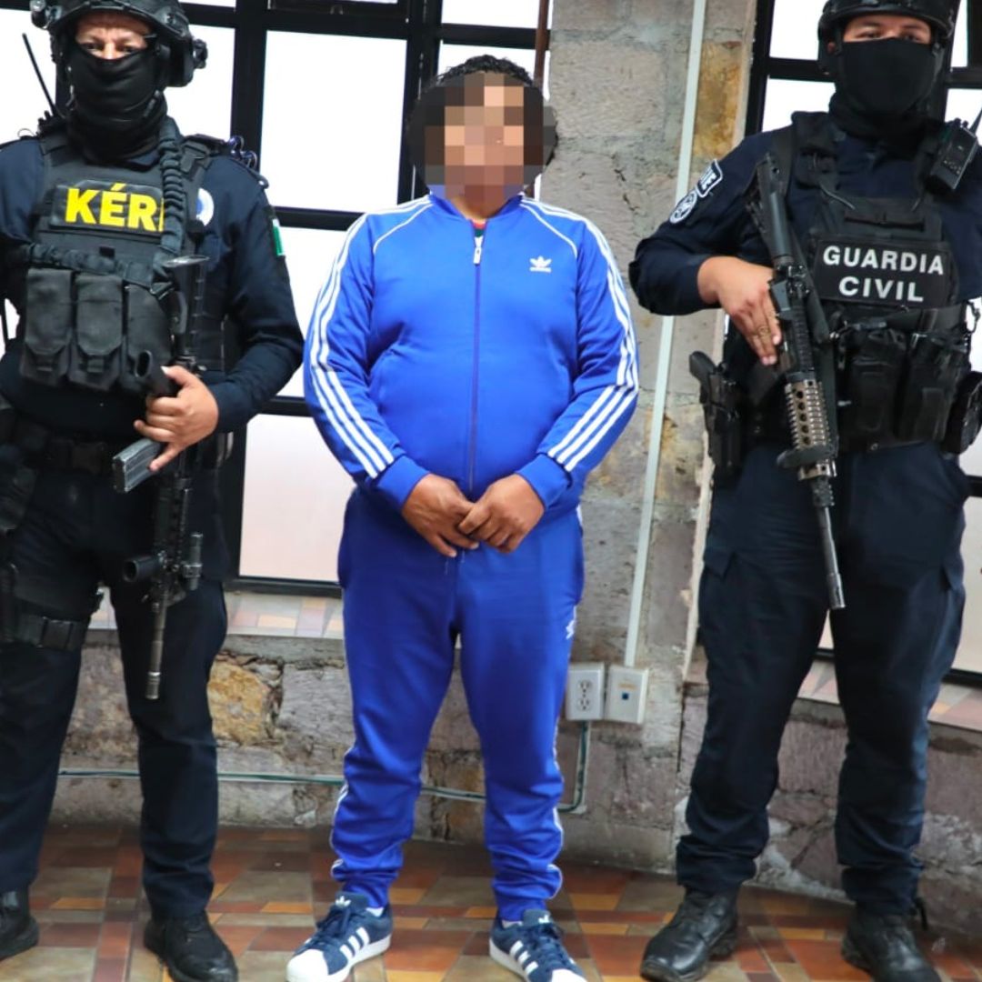 Detención de Alfredo “N”, alias “Sierra 2”, integrante de grupo generador de violencia en Morelia, Michoacán. Foto: Gabinete de Seguridad de México