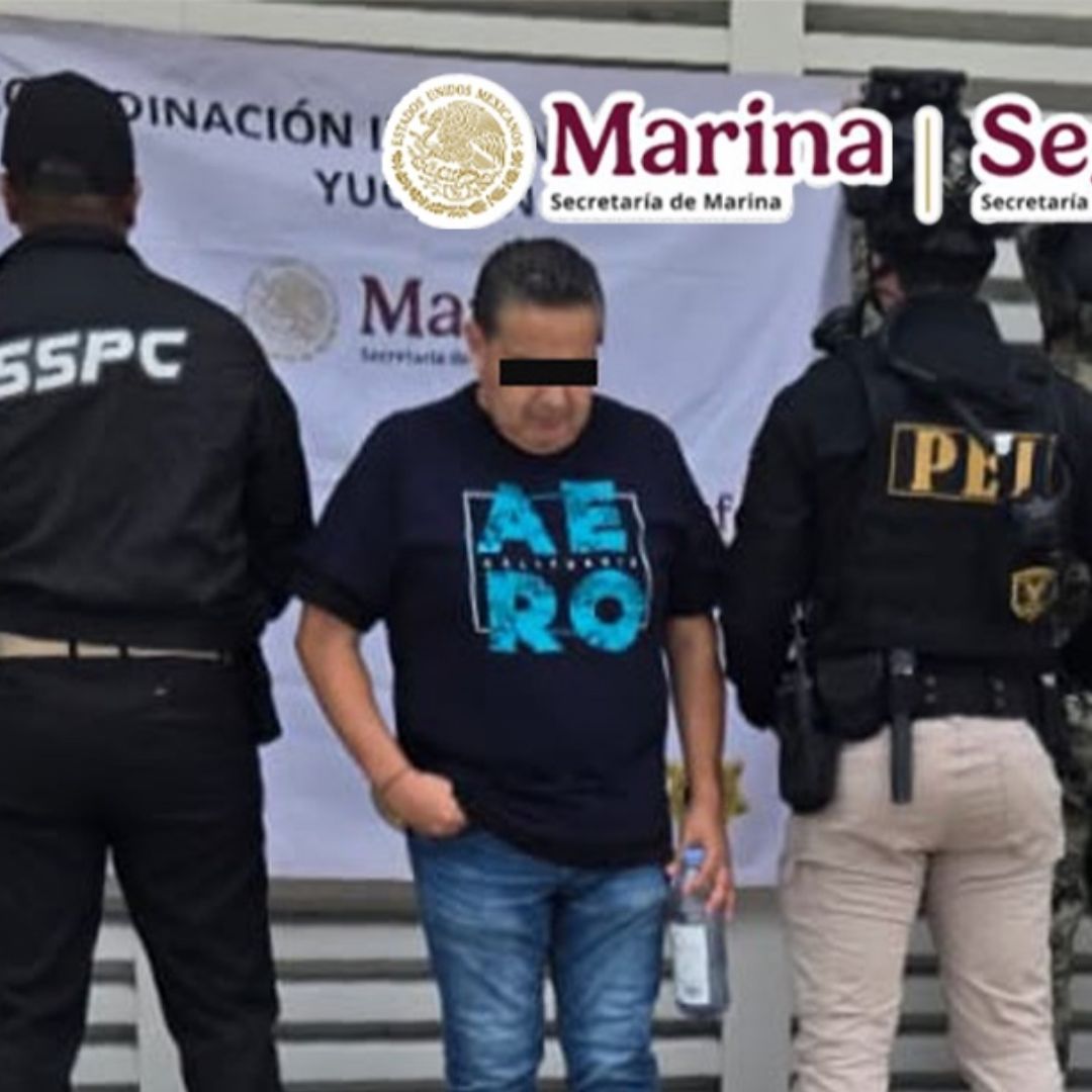 Detienen a presunto operador financiero de grupo delictivo en Yucatán.