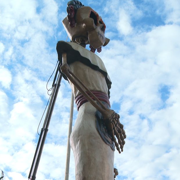 Día de Muertos en Veracruz 2026: Instalan Catrina de Once Metros en el Zócalo