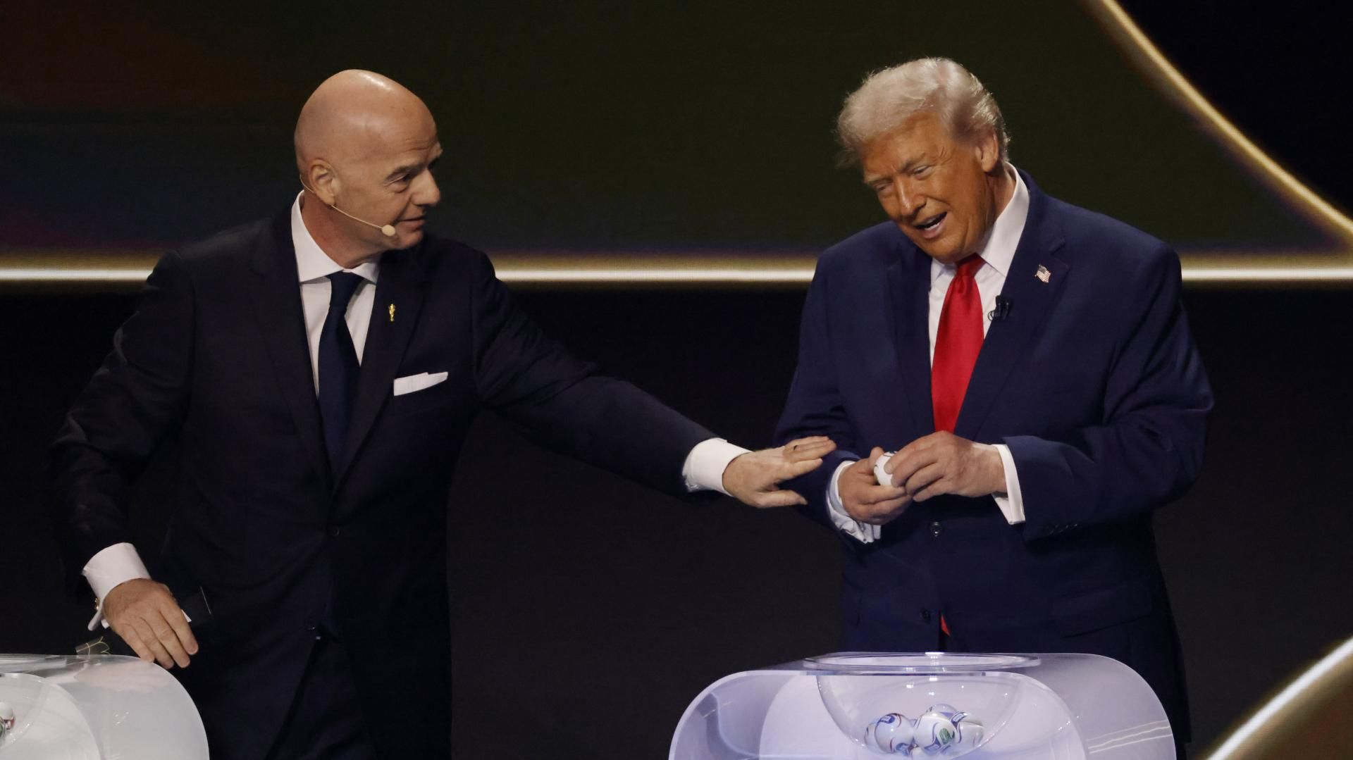 Donald Trump durante el sorteo del Mundial 2026