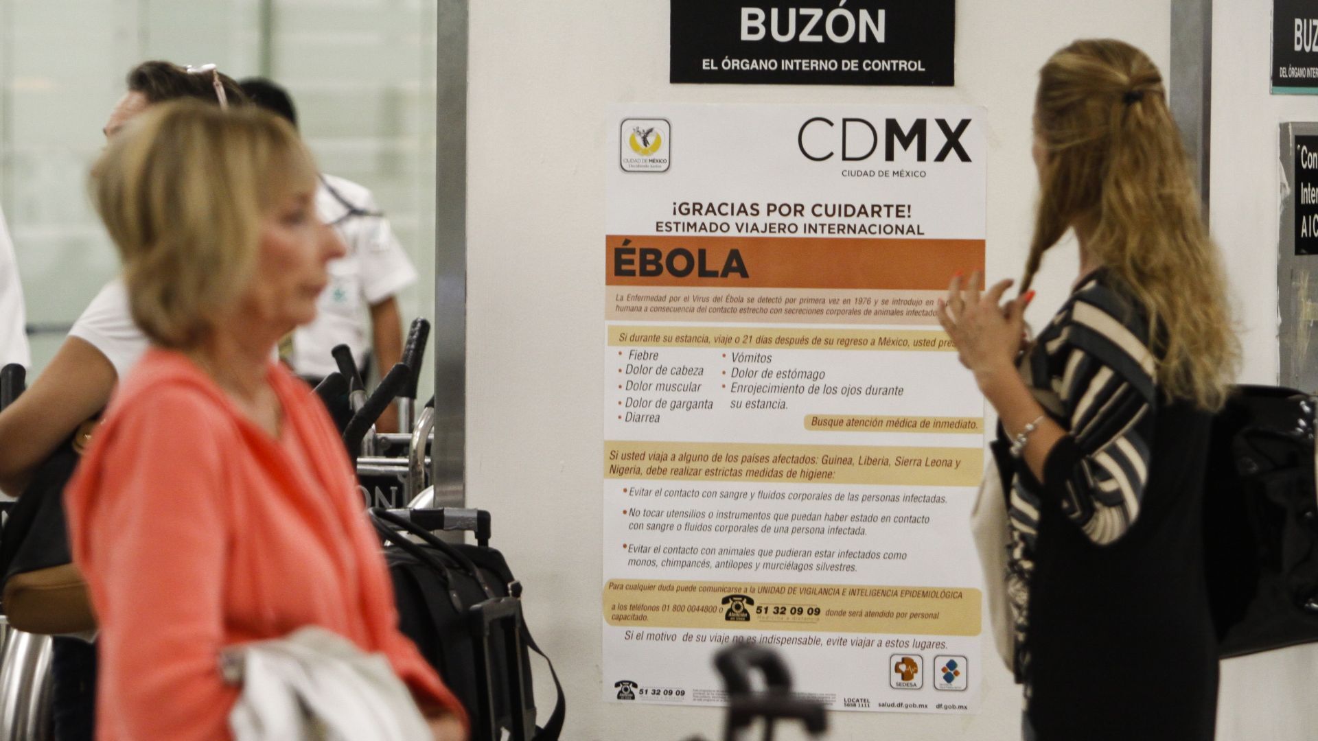 Aviso epidemiológico por ébola en el AICM