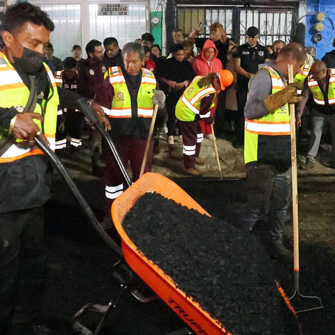 Inician programa para reparar baches en Ecatepec, Edomex. Foto: Gobierno municipal