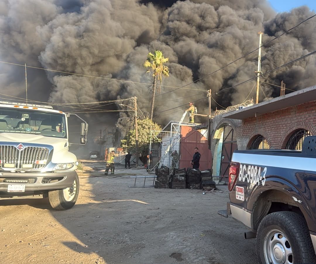 Incendio en Recicladora de Tijuana Deja Daños Materiales y Moviliza a Bomberos