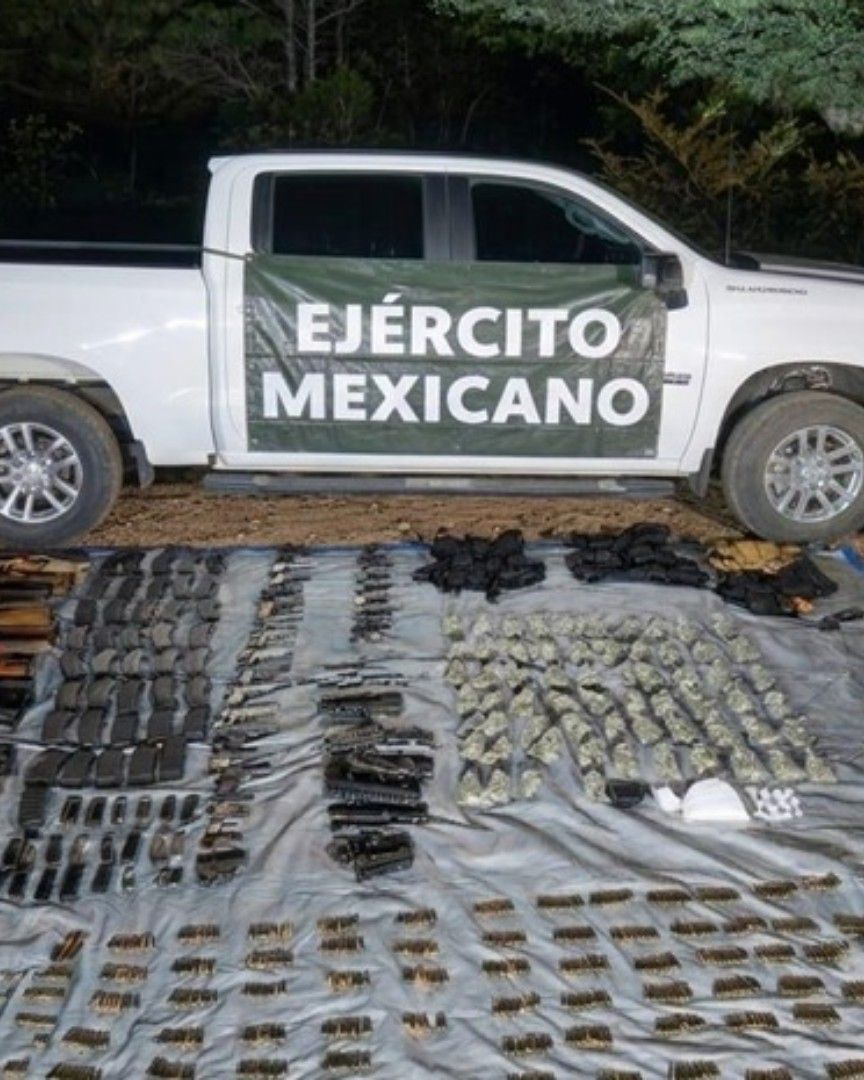 Ejército y Guardia Nacional Incautan Decenas de Armas y Droga en El Oro,  Durango