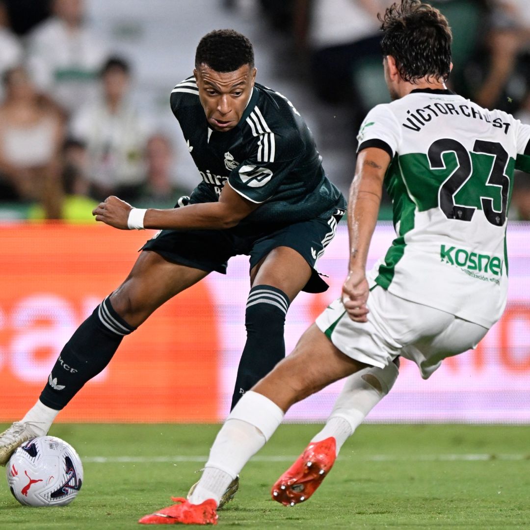 El astro francés Kylian Mbappé encabezó el ataque del Real Madrid ante el Elche