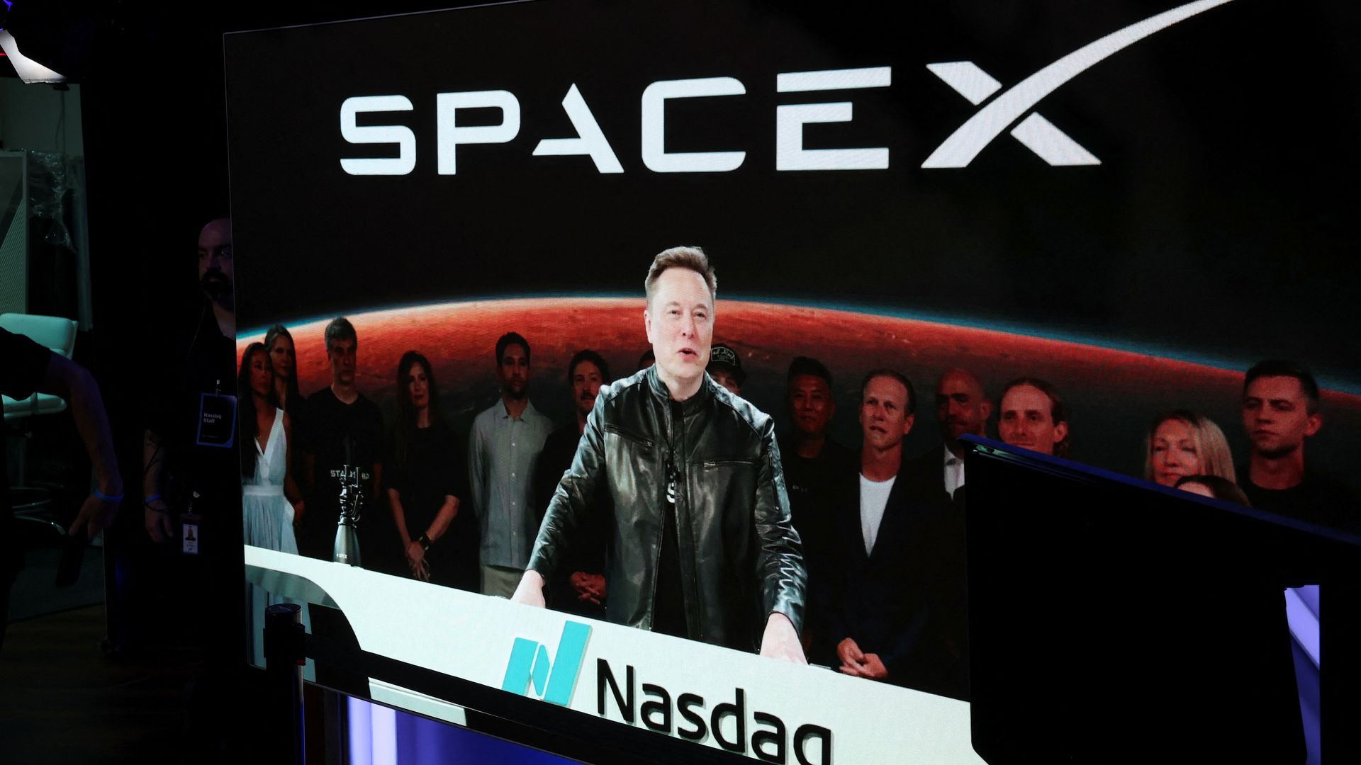 Elon Musk en el debut de SpaceX en Wall Street