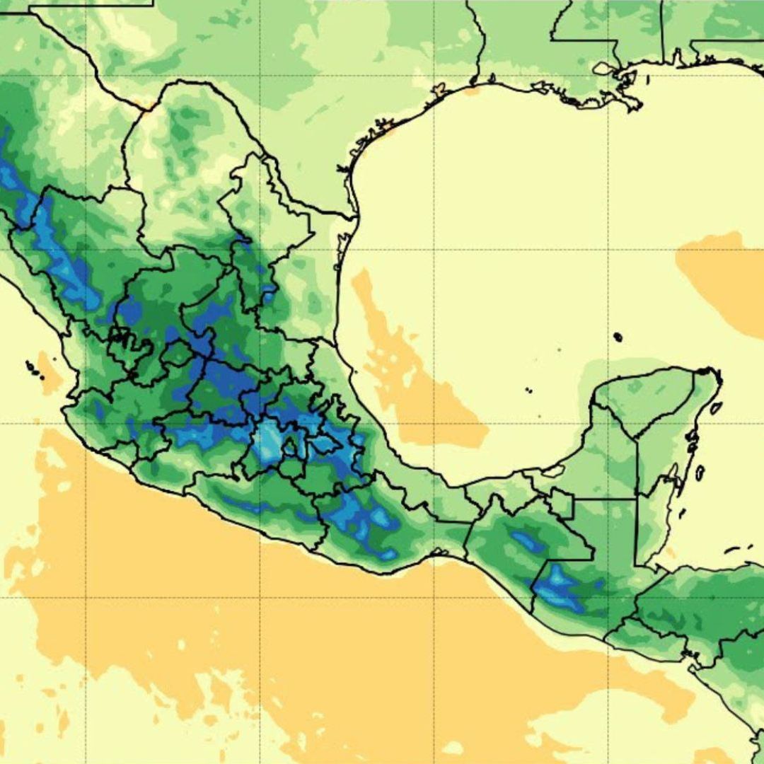Mapa de Veracruz por pronostico de temporal lluvioso