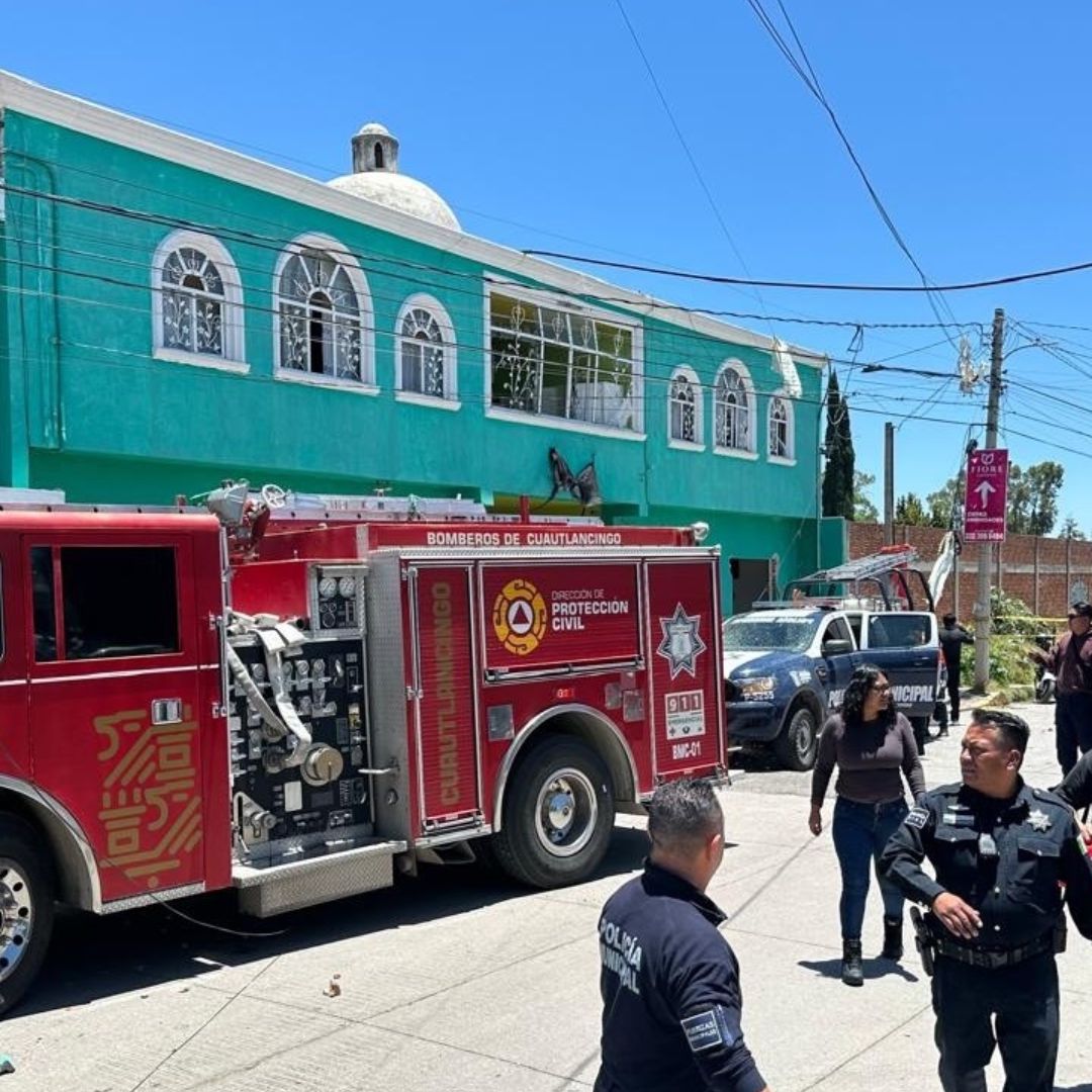 Explosión baños en el barrio El Calvario Cuautlancingo