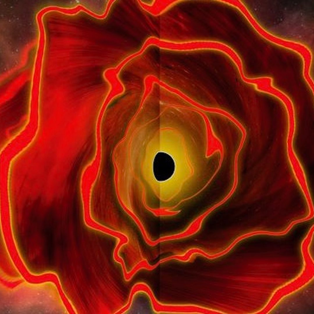 Ilustración de estrella de agujero negro