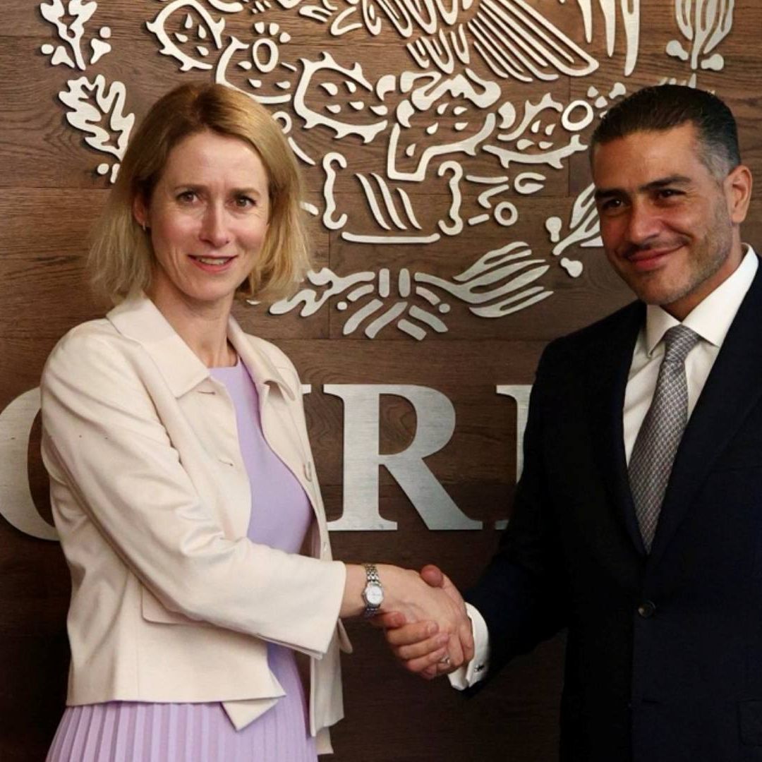 Kaja Kallas y Omar García Harfuch en reunión.