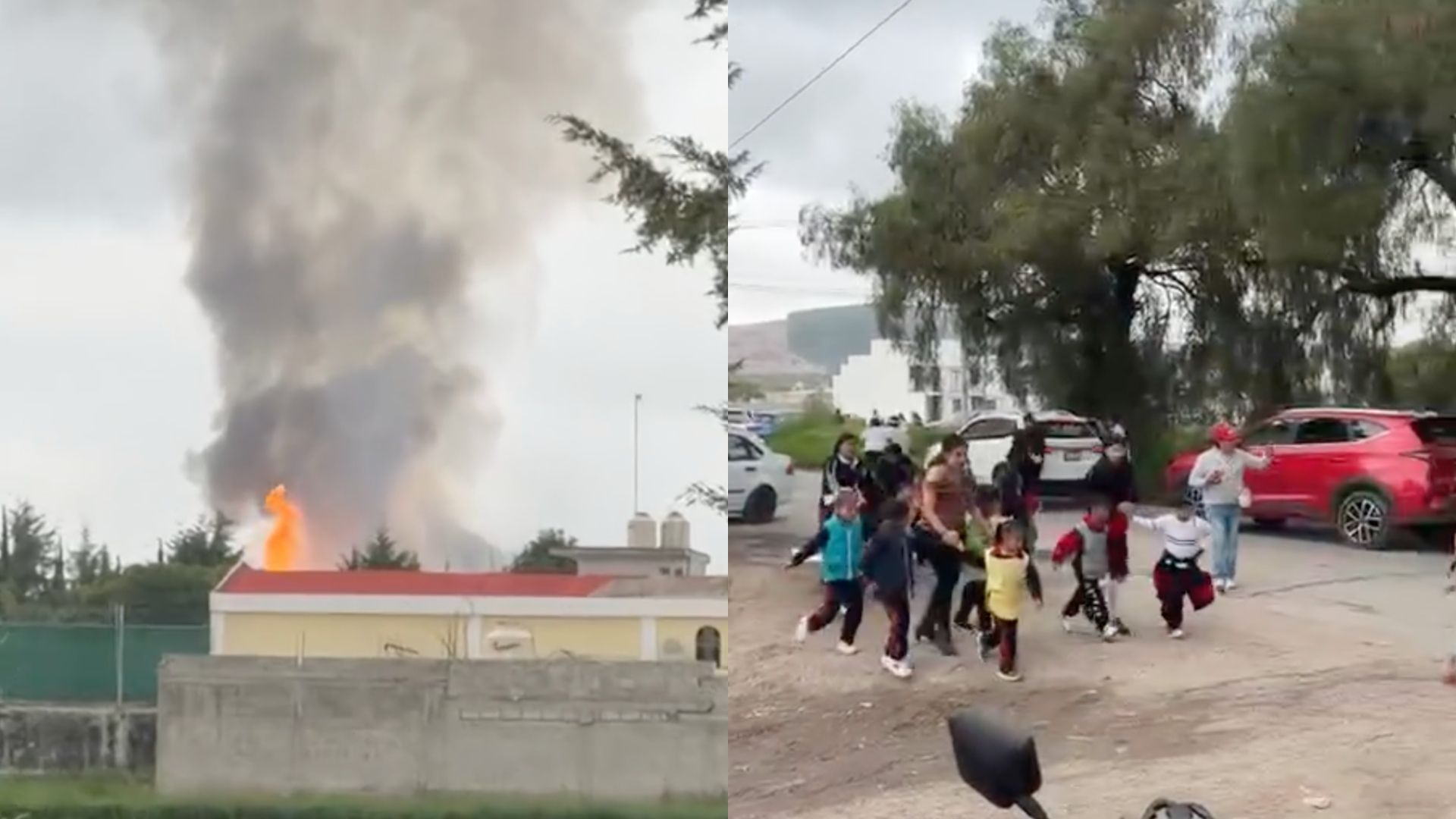 Evacuan escuela tras explosión de pipa en Tepeaca, Puebla.