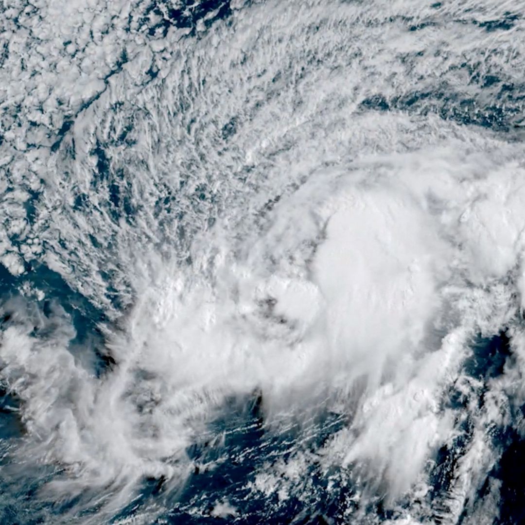 Imagen satelital de la tormenta Lala, en el Pacífico.