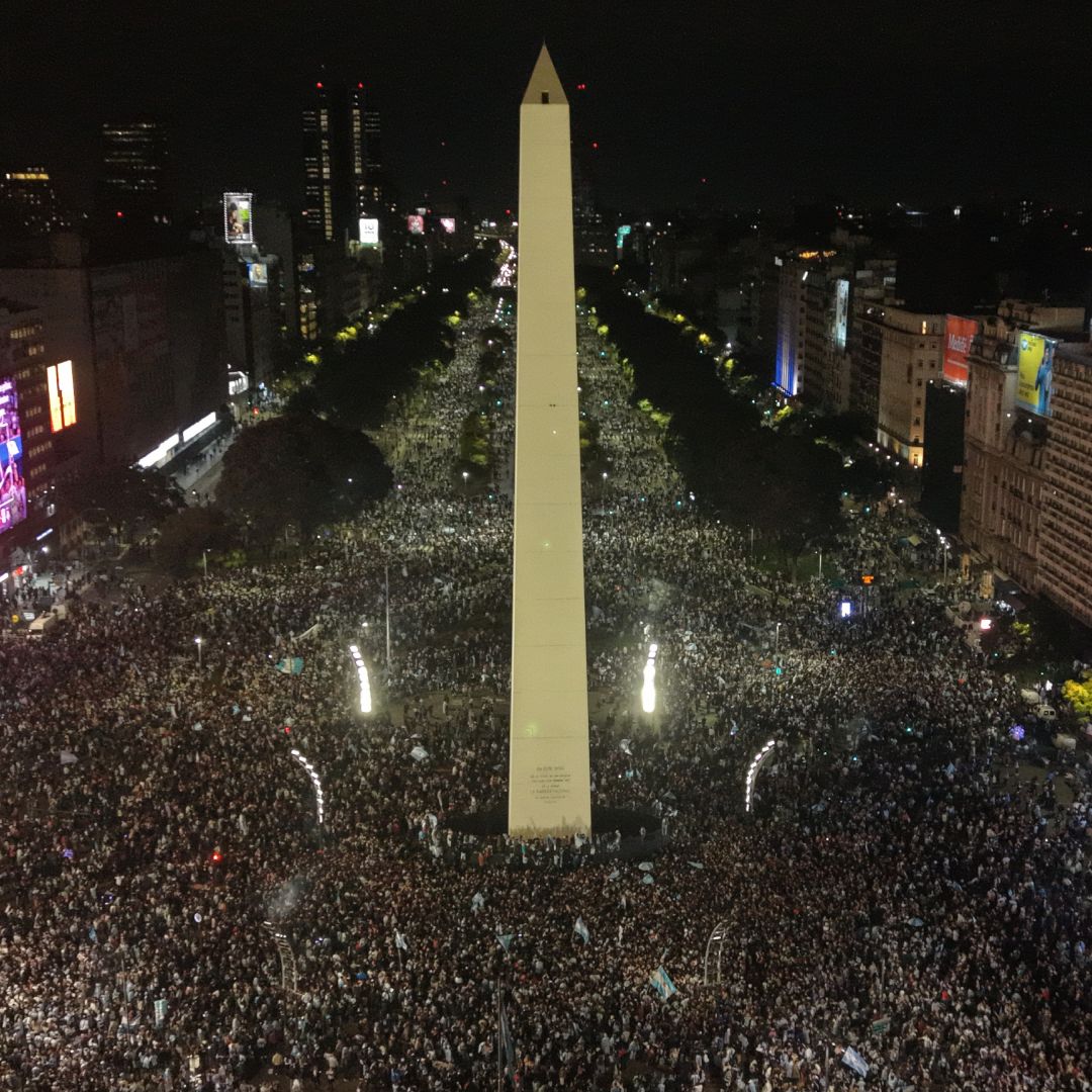 Festejos Hoy en el Obelisco de Argentina