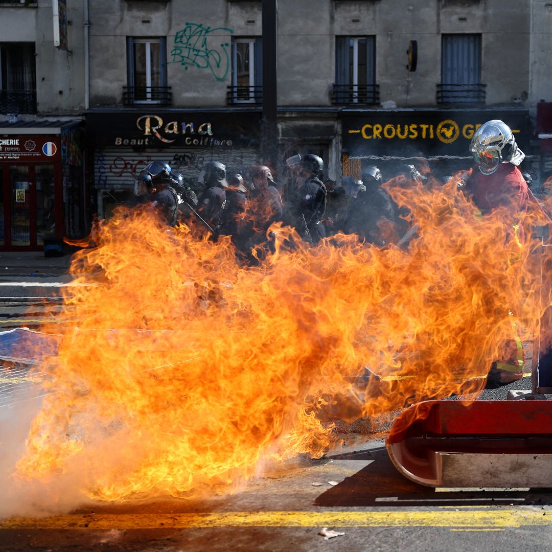 Incendio por protestas en Francia