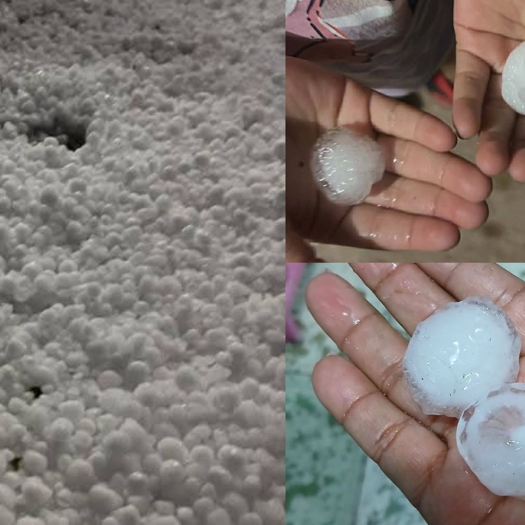 Enormes Granizos e Intensa Lluvia Cubre de Blanco la Región Mixteca de Puebla