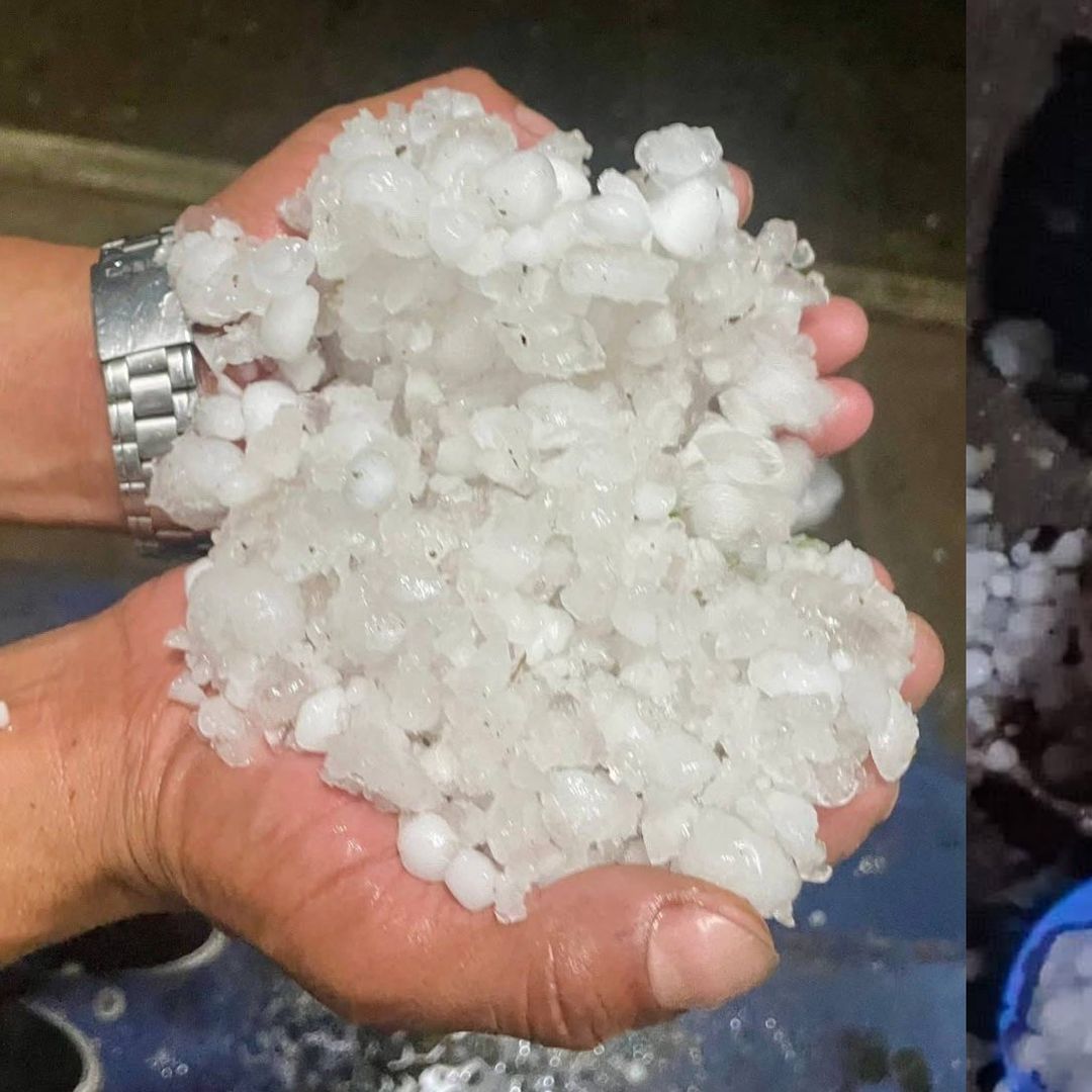 Granizo en Tulcingo del Valle y cubetas