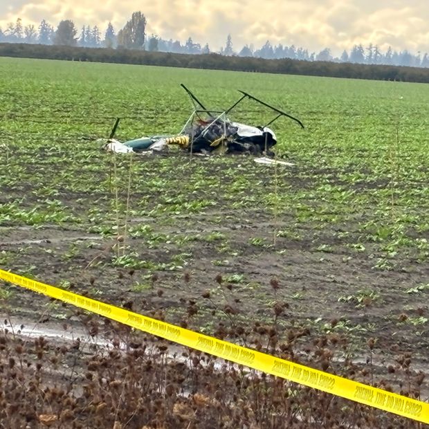 Uno de los helicópteros involucrados en el choque en Oregon.