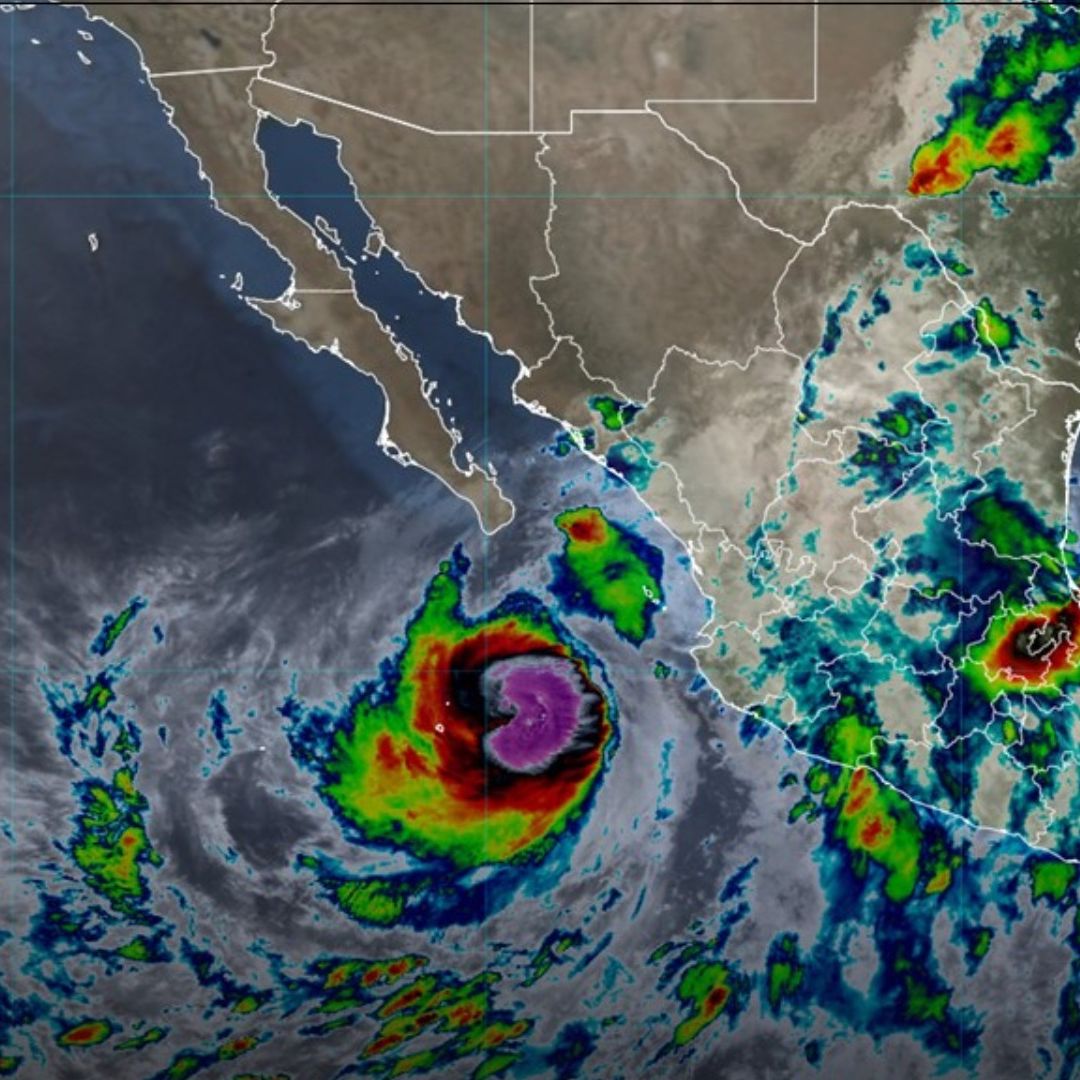 Mapa de la ubicación del huracán Rachel el 1 de octubre 2026.