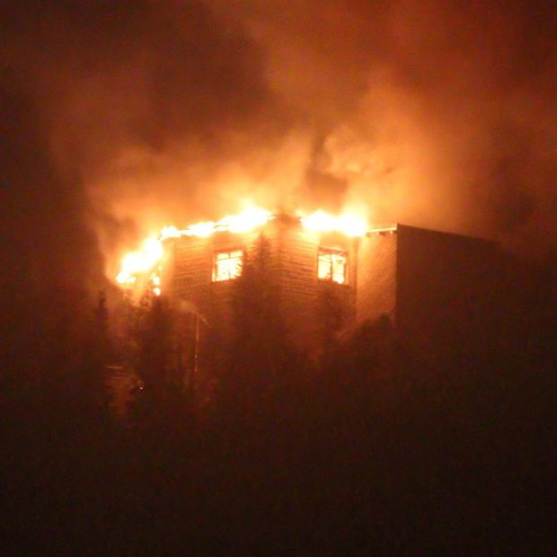 Incendio en antigua casa de Hitler.