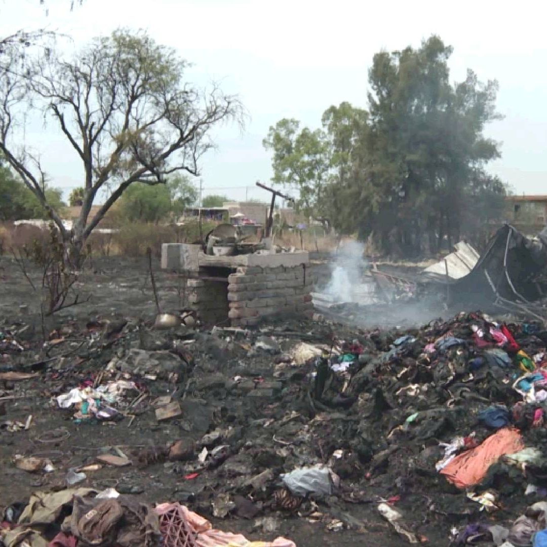 Finca incendiada