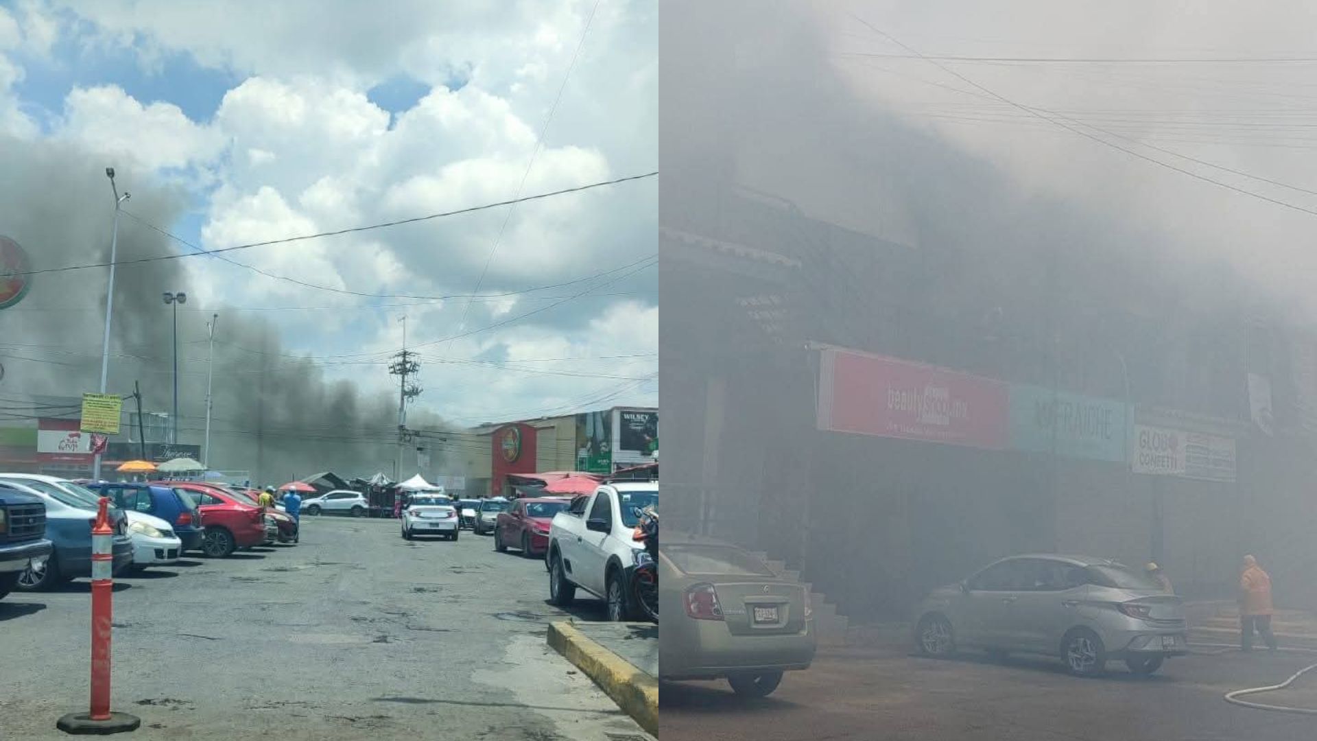 Locatarios y testigos ayudaron a controlar el fuego.