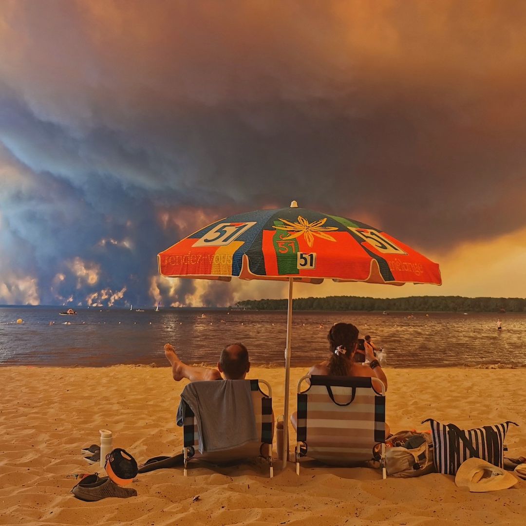 Fuego forestal captado en Francia
