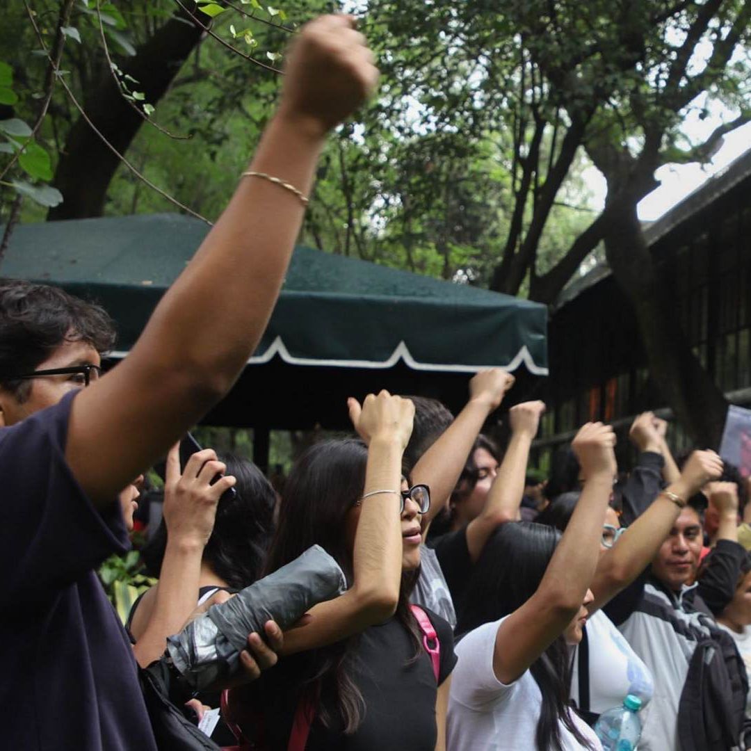 Estudiantes del IPN durante protesta en Canal Once el 21 de mayo de 2026. Foto: Cuartoscuro | Archivo