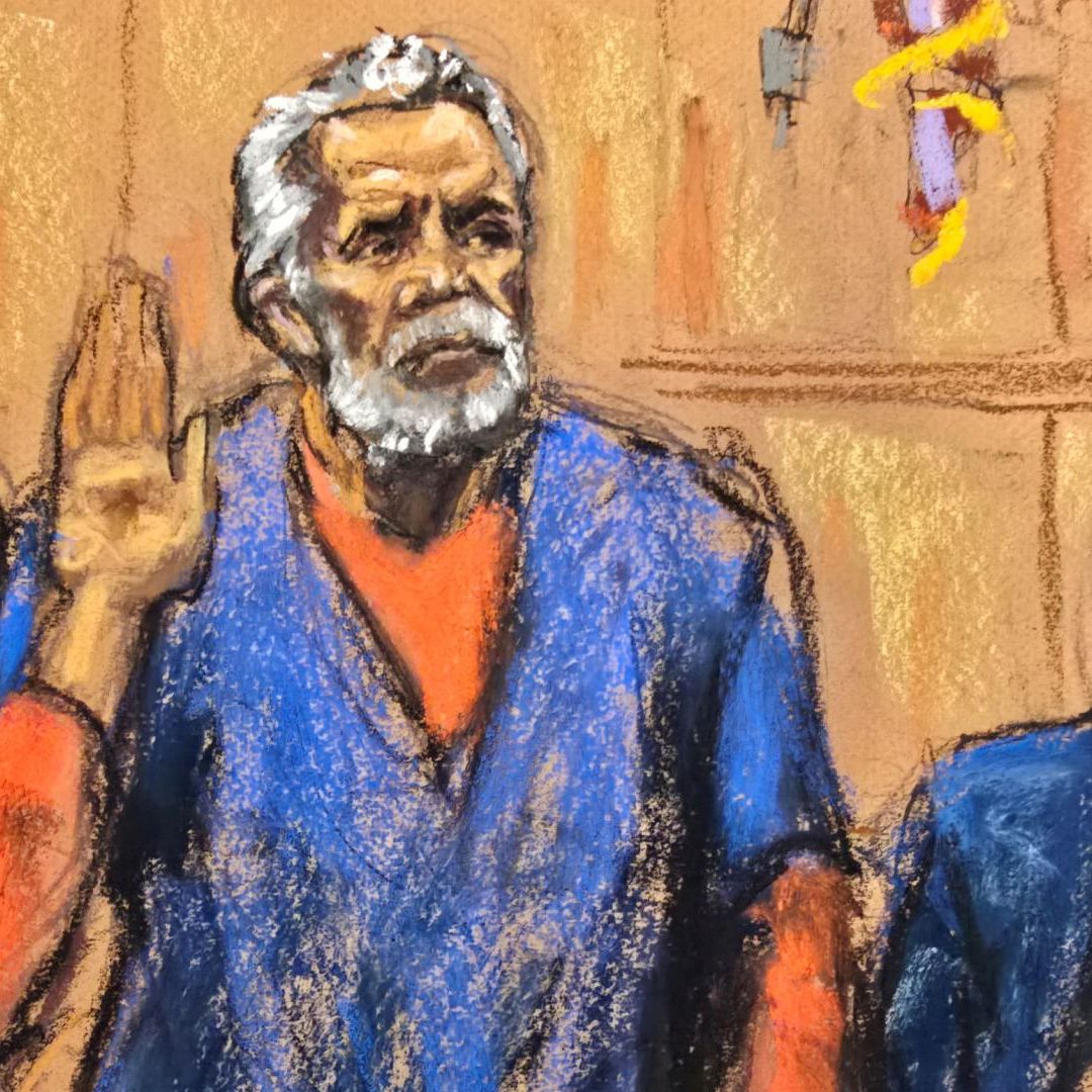 Ismael "El Mayo" Zambada presta juramento ante un tribunal federal en Nueva York, el 25 de agosto de 2025. Foto: Reuters