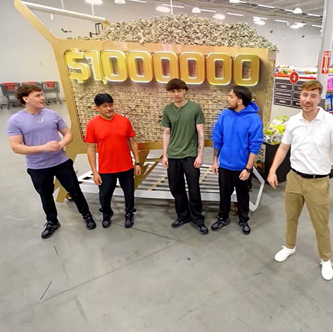 Juan (de naranja) uno de los cuatro ganadores del reto de MrBeast. Foto: Captura de pantalla