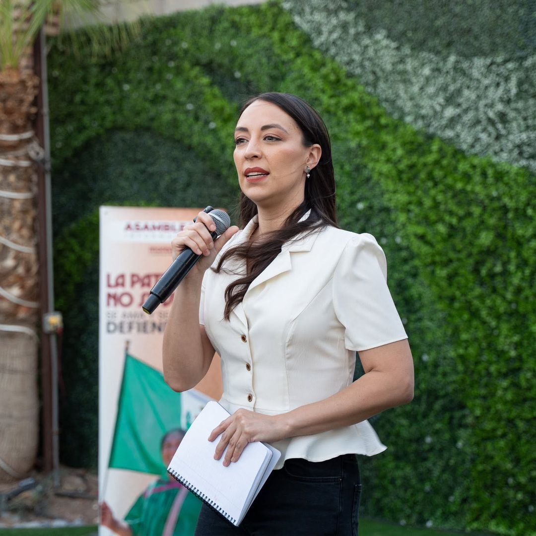 Julieta Ramírez durante evento en Mexicali, Baja California, el 26 de junio 2026.