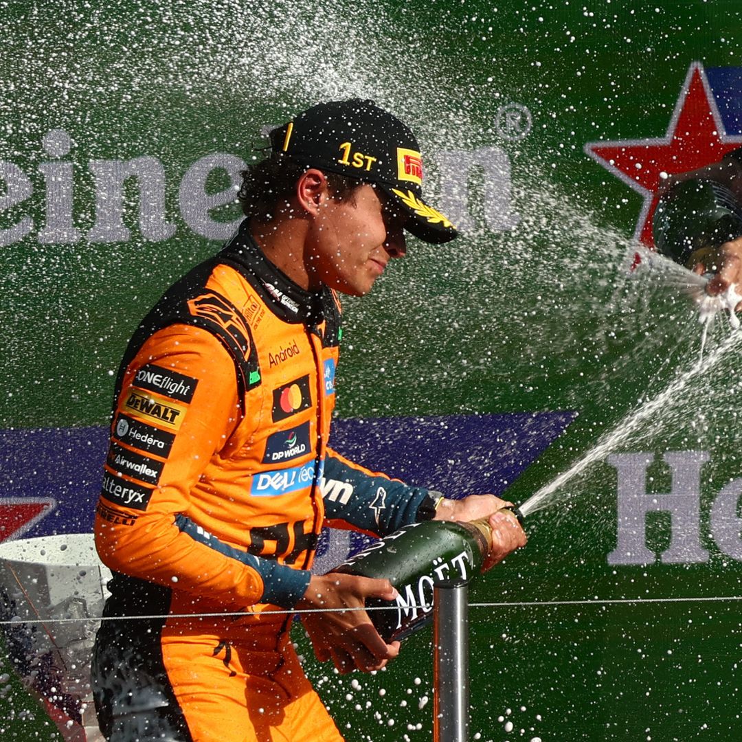 Lando Norris celebra su triunfo en el Gran Premio de Países Bajos 2026.