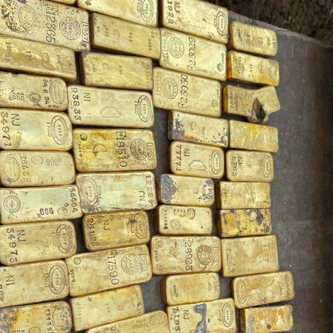 Trabajadores encontraron lingotes y monedas de oro en una construcción en Bélgica.