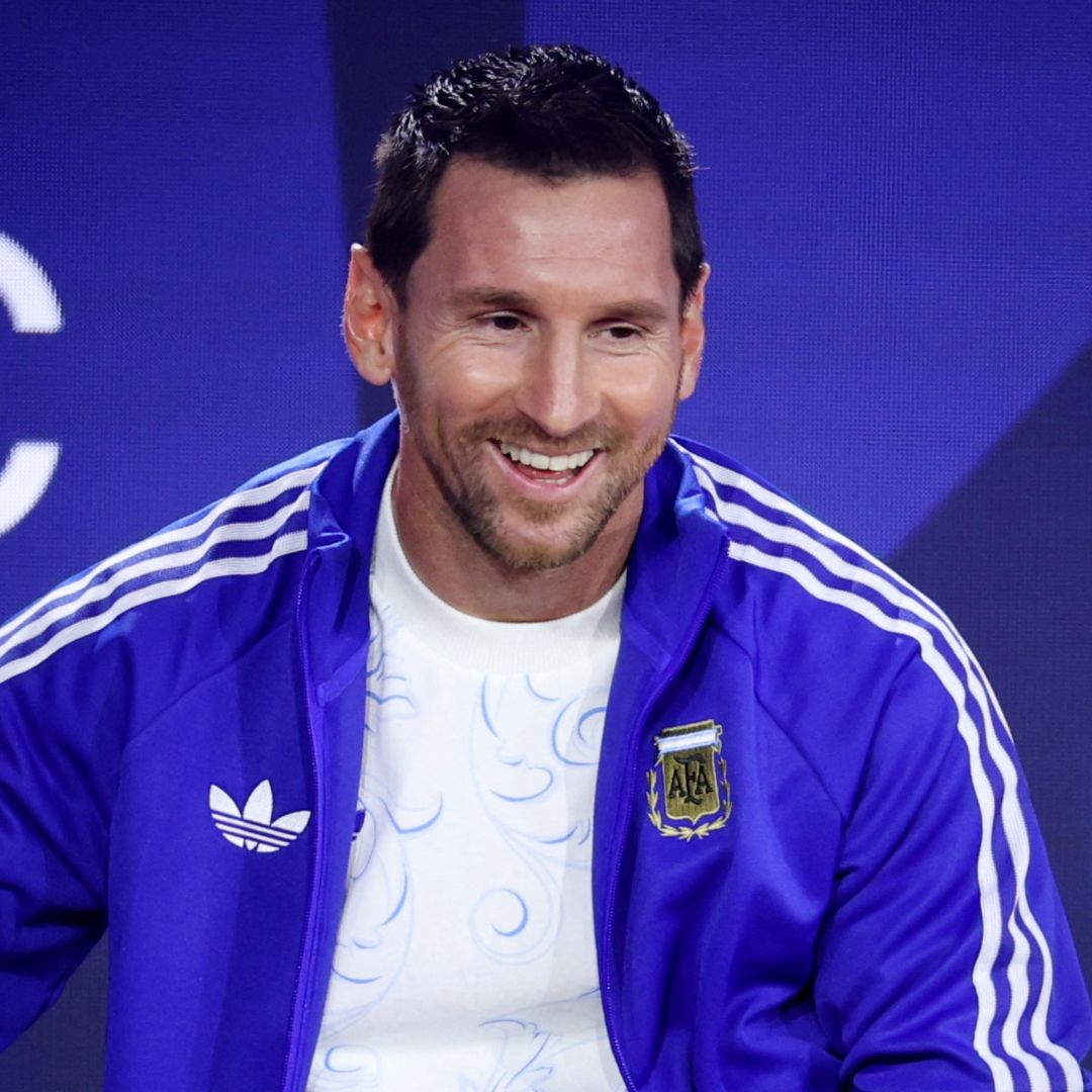 Lionel Messi durante un evento previo a la final del Mundial.
